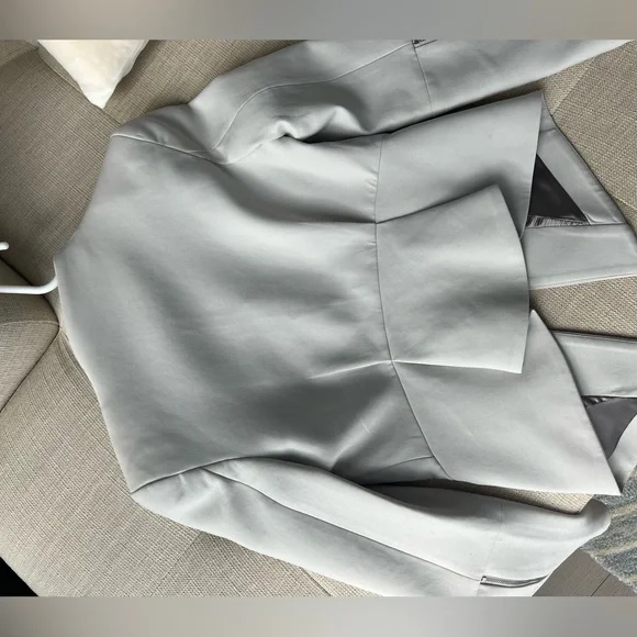 Bettina Liano Grey Structured Blazer Size US 4 - Picture 5 of 9